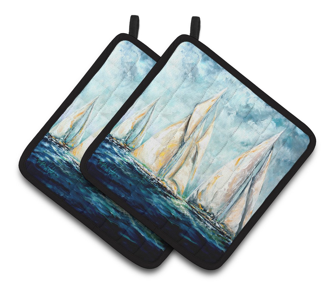 Sailboats Last Mile Pair of Pot Holders MW1355PTHD by Caroline's Treasures