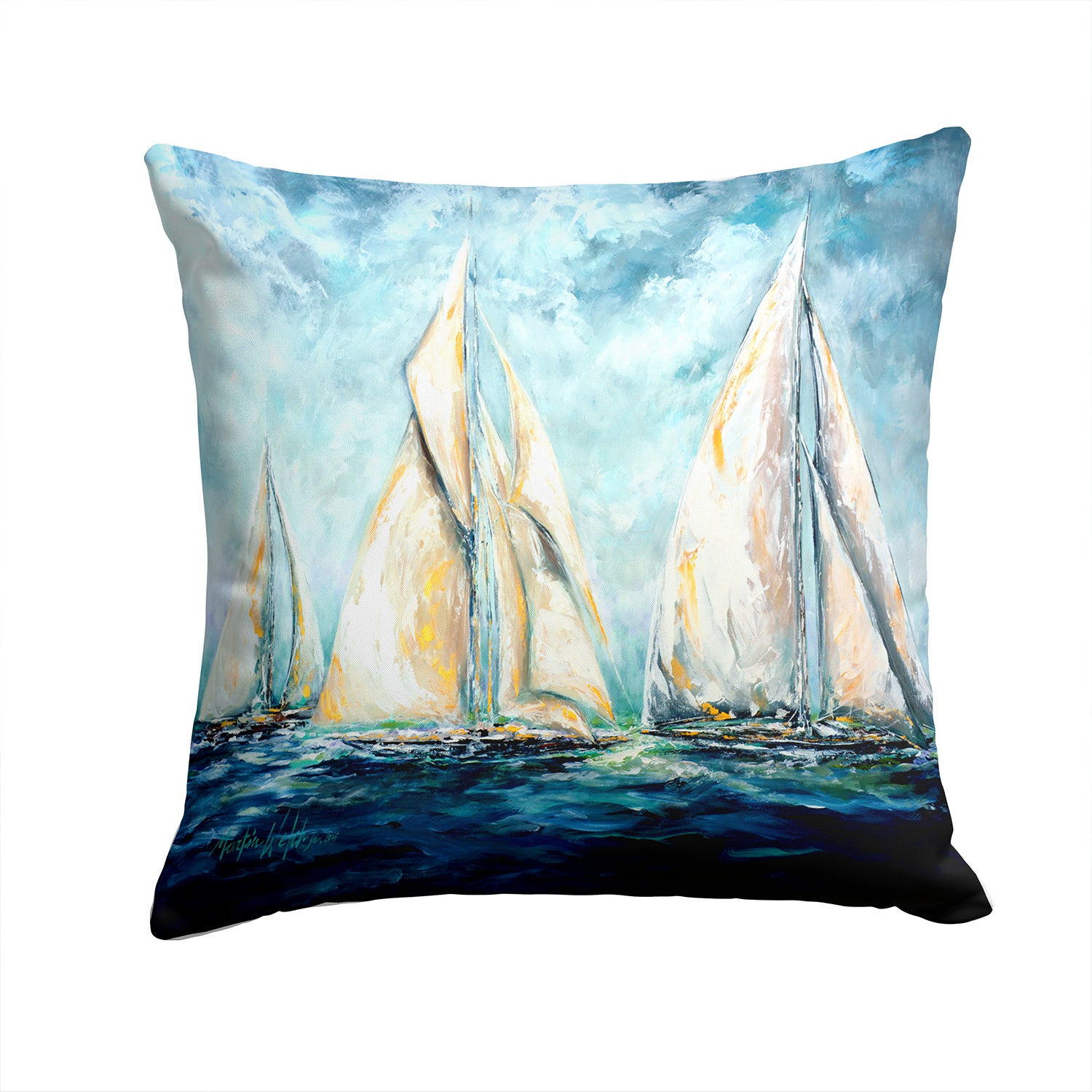 Sailboats Last Mile Fabric Decorative Pillow MW1355PW1414 - the-store.com