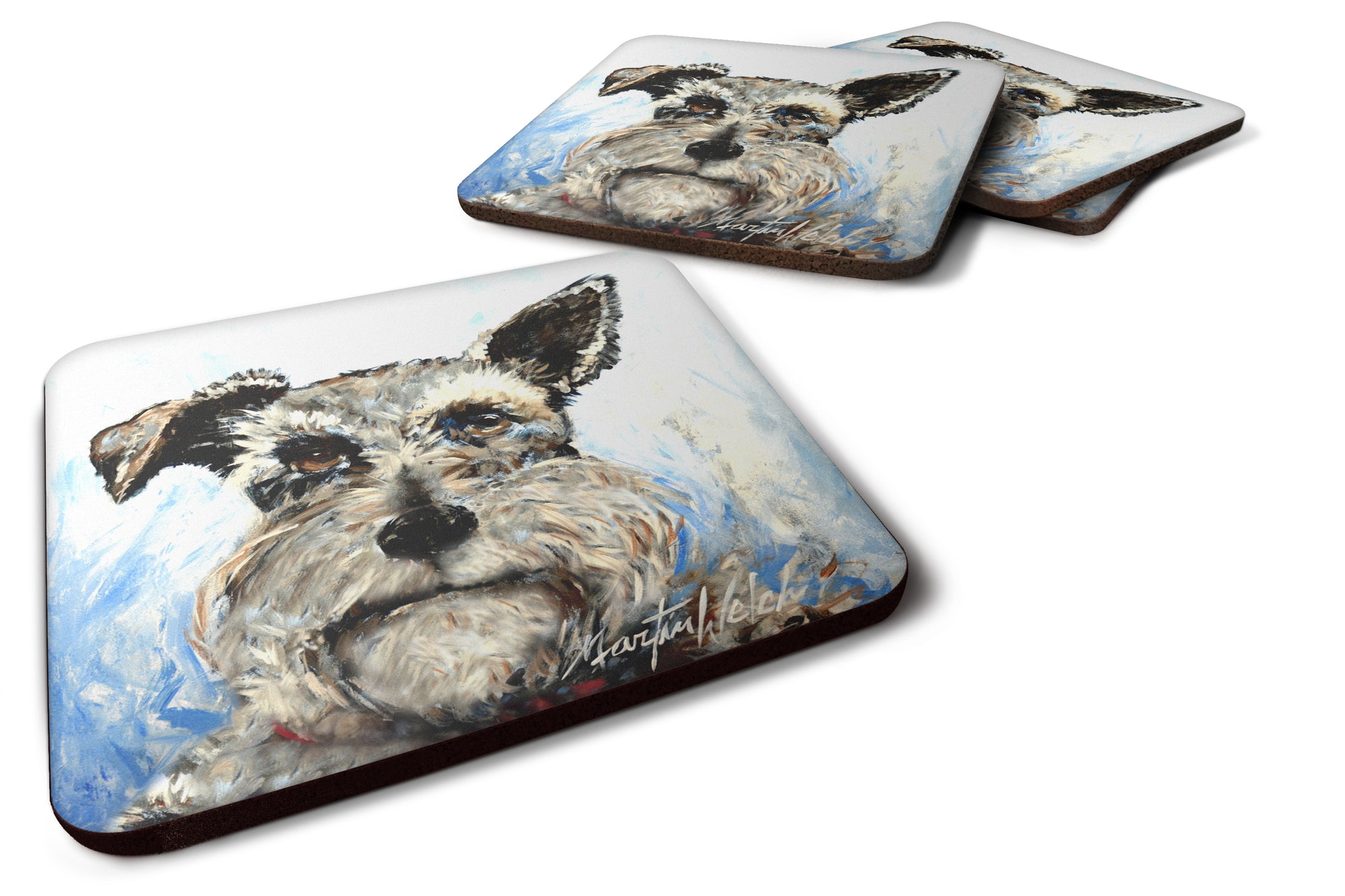 Schnauzer Whiter Beard Foam Coaster Set of 4 MW1358FC - the-store.com