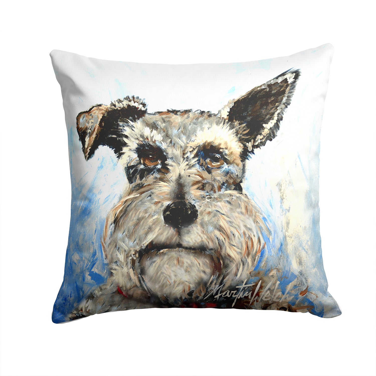 Schnauzer Whiter Beard Fabric Decorative Pillow MW1358PW1414 - the-store.com