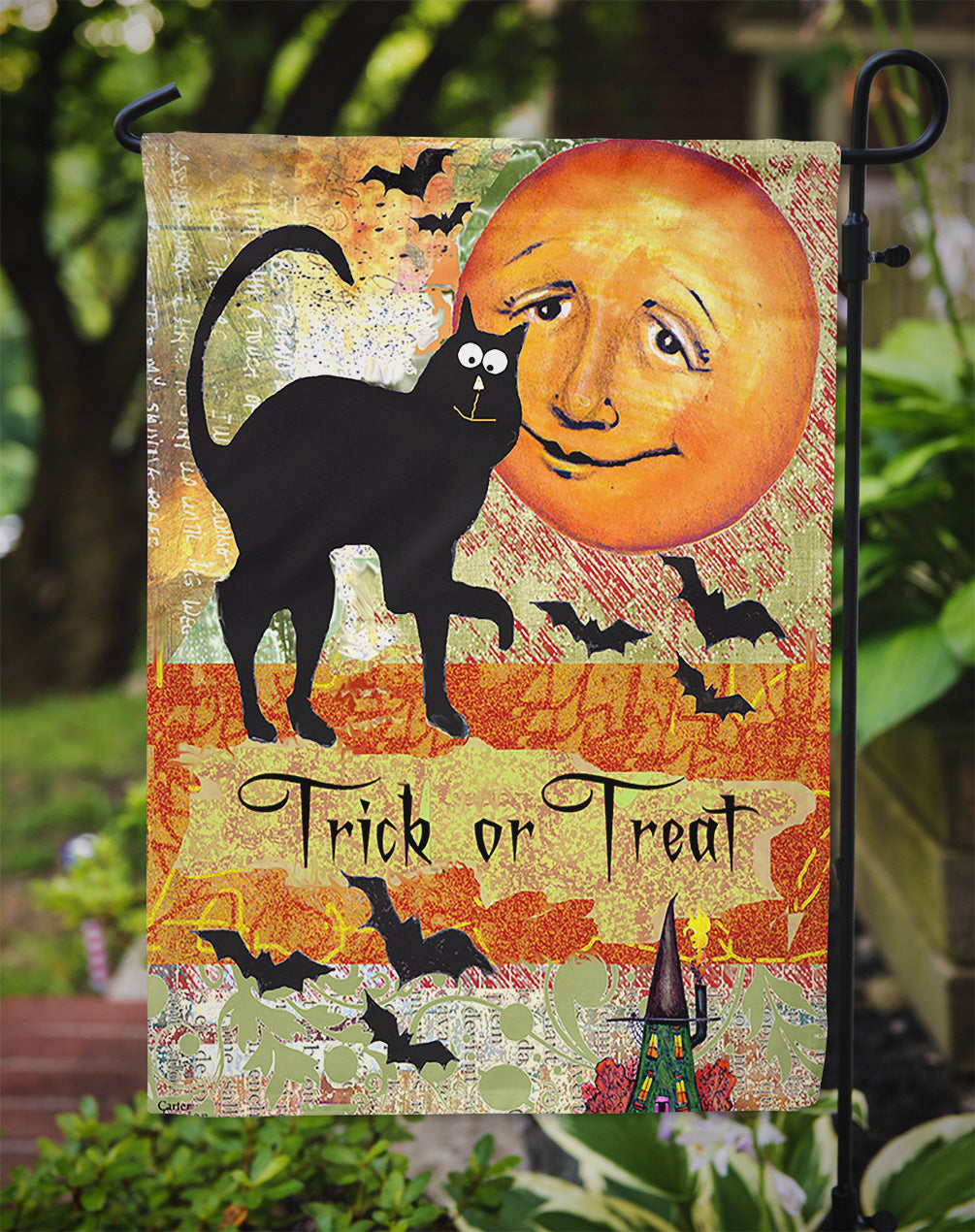 Trick or Treat Moon Halloween Flag Garden Size  the-store.com.