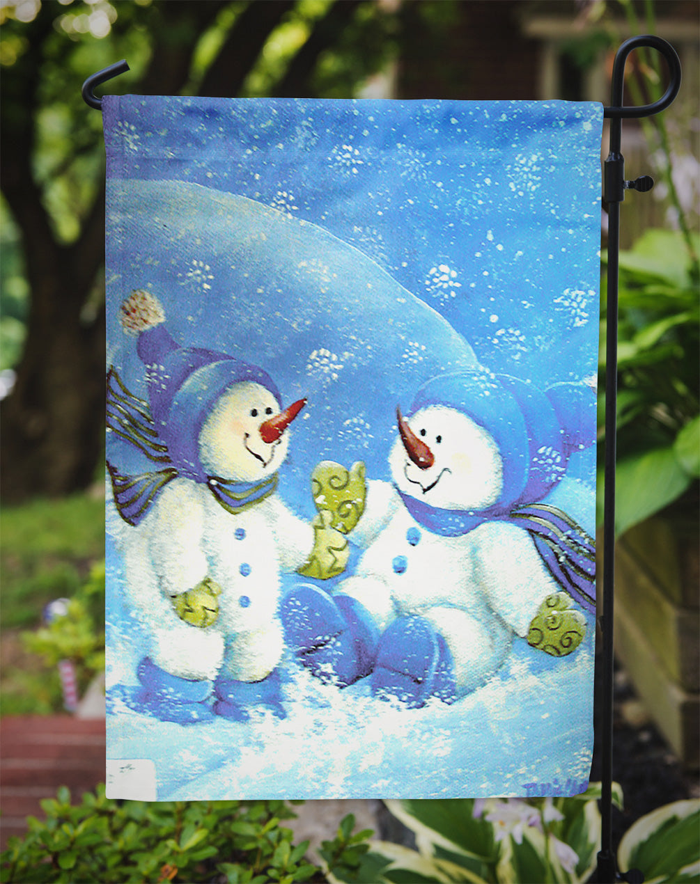 Blue Snow Baby Snowman Flag Garden Size PJC1007GF  the-store.com.