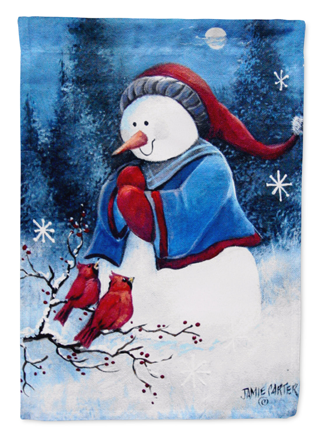 Hello Winter Friends Snowman Flag Garden Size  the-store.com.