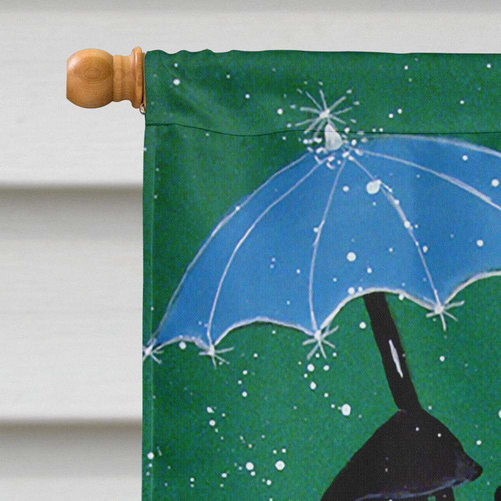 Just Dropping In To Say Hello Christmas Penguin  Flag Canvas House Size PJC1015CHF  the-store.com.