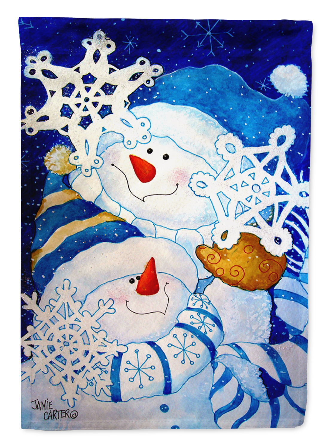 Snowflake Buddies Snowman Flag Garden Size  the-store.com.