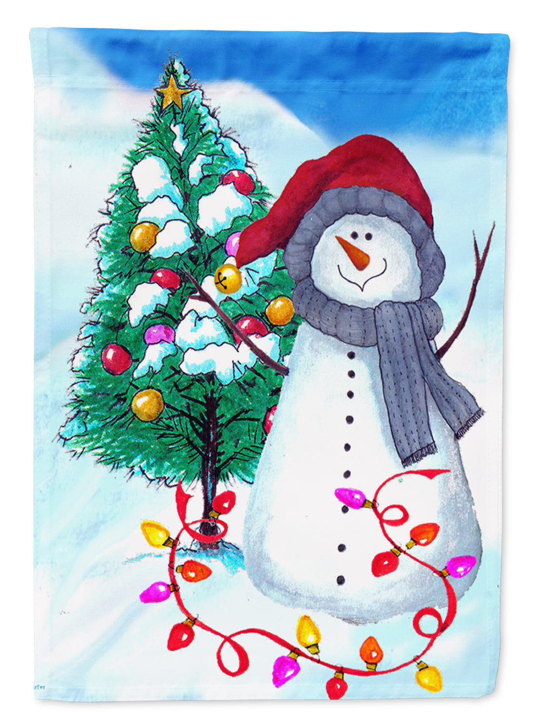 Trimming the Tree Snowman Flag Canvas House Size PJC1024CHF  the-store.com.