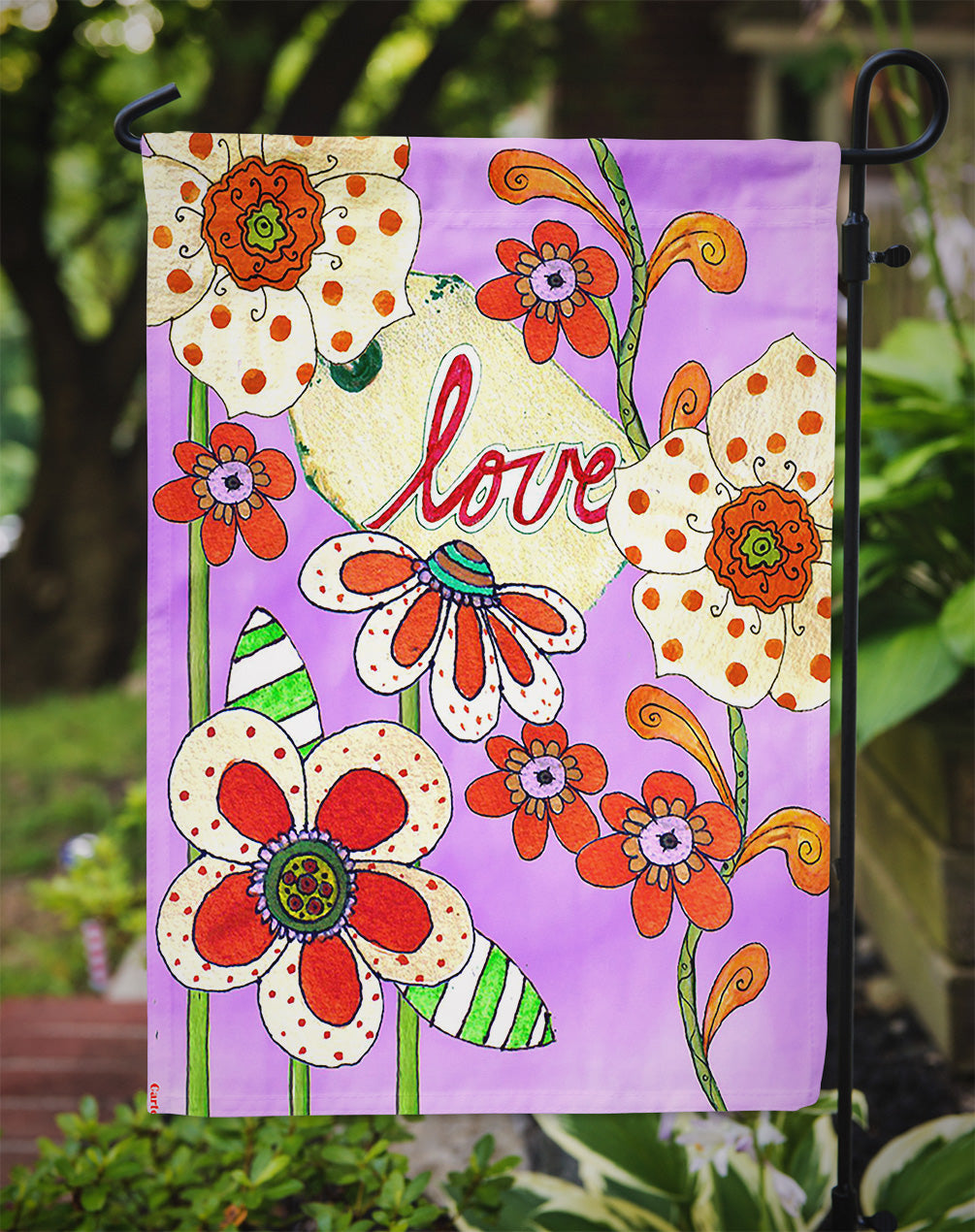 Love is Blooming Valentine's Day Flag Garden Size PJC1039GF  the-store.com.