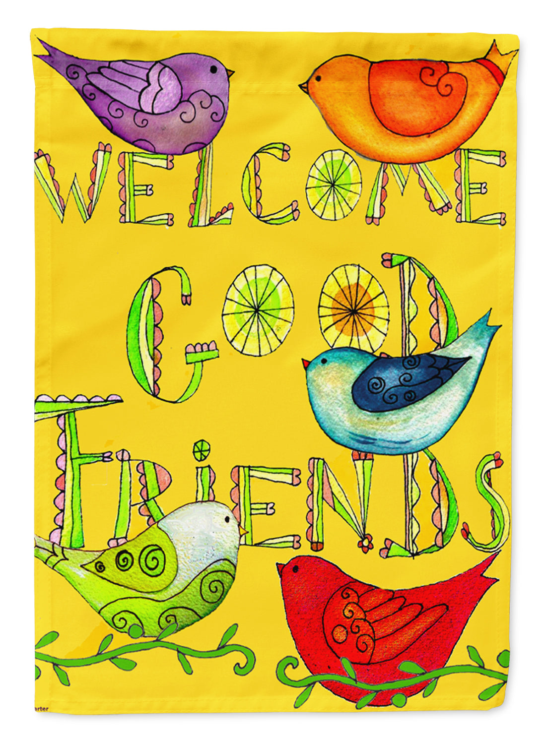 Welcome Good Friends Inspirational Flag Garden Size PJC1055GF  the-store.com.