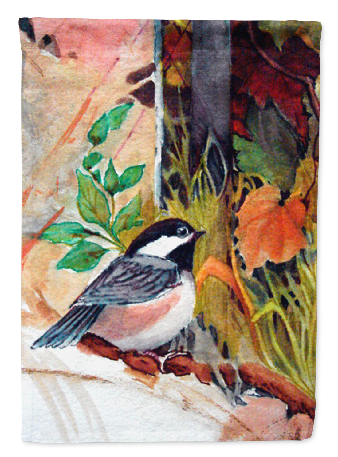 Fence Sitter Chickadee Flag Garden Size  the-store.com.