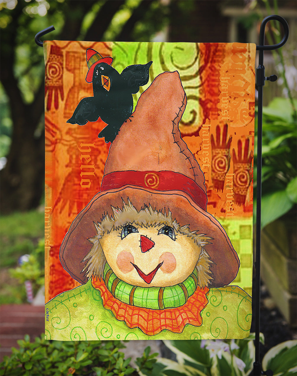 Harvey and the Scarecrow Fall Flag Garden Size PJC1062GF  the-store.com.