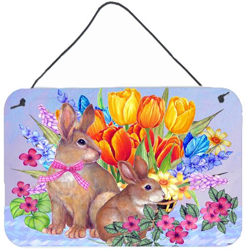 New Beginnings II Easter Rabbit Wall or Door Hanging Prints PJC1067DS812 by Caroline's Treasures