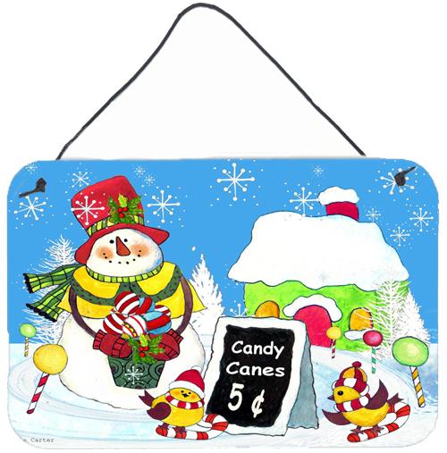 Candy Canes for Sale Snowman Wall or Door Hanging Prints PJC1076DS812 by Caroline&#39;s Treasures