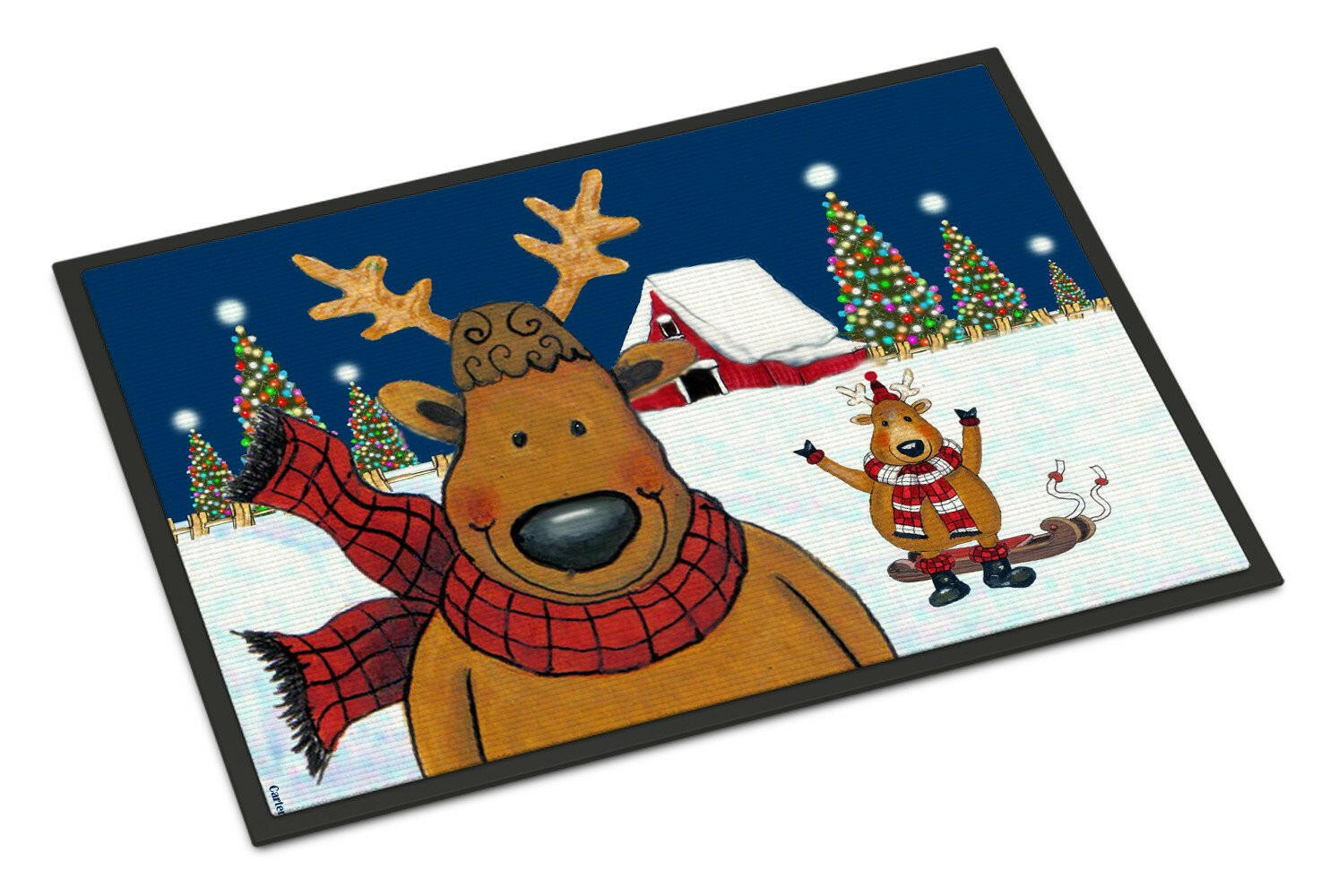 The Tree Famers Reindeer Christmas Indoor or Outdoor Mat 24x36 PJC1088JMAT - the-store.com