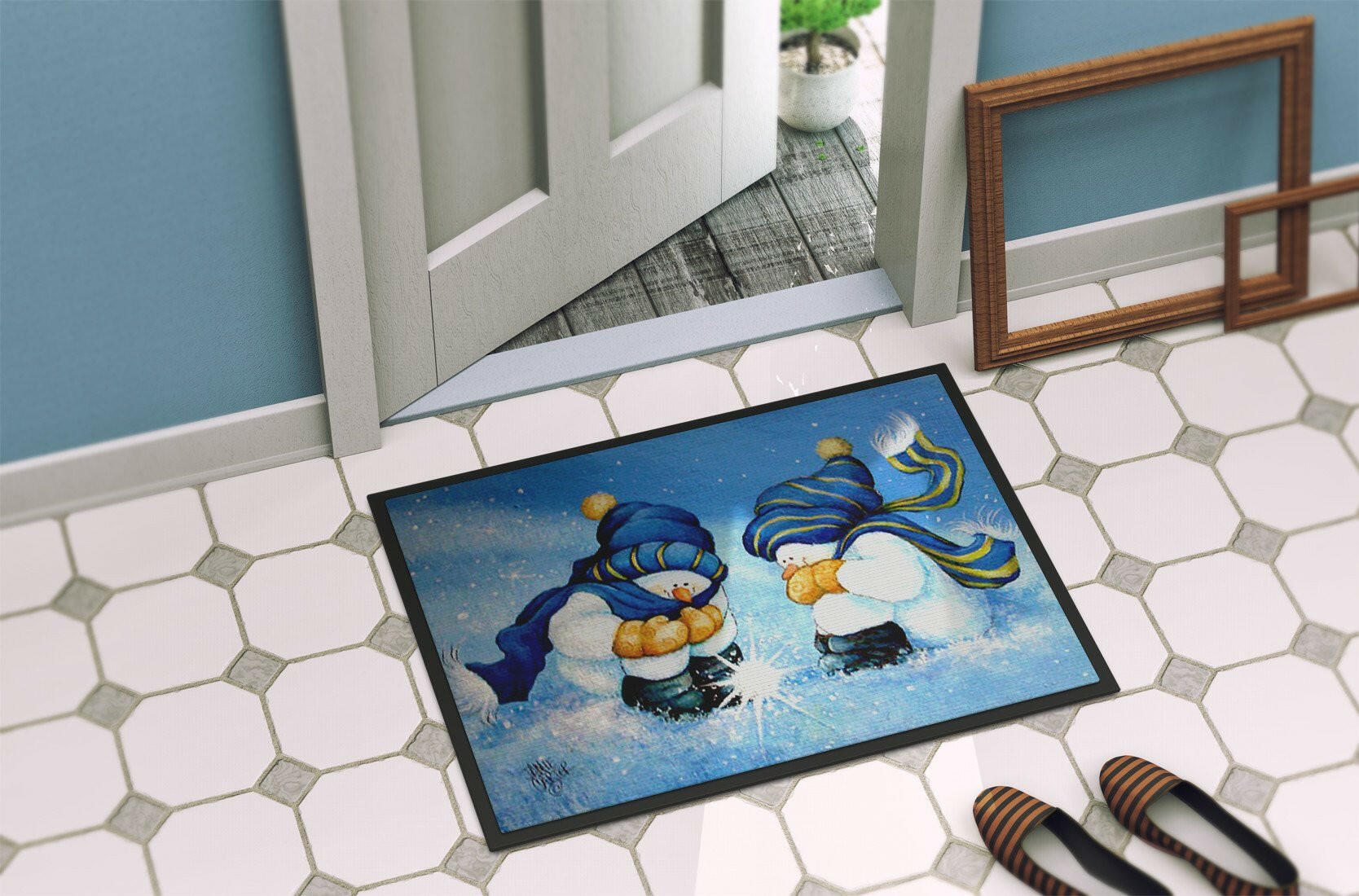 We Believe in Magic Snowman Indoor or Outdoor Mat 24x36 PJC1089JMAT - the-store.com