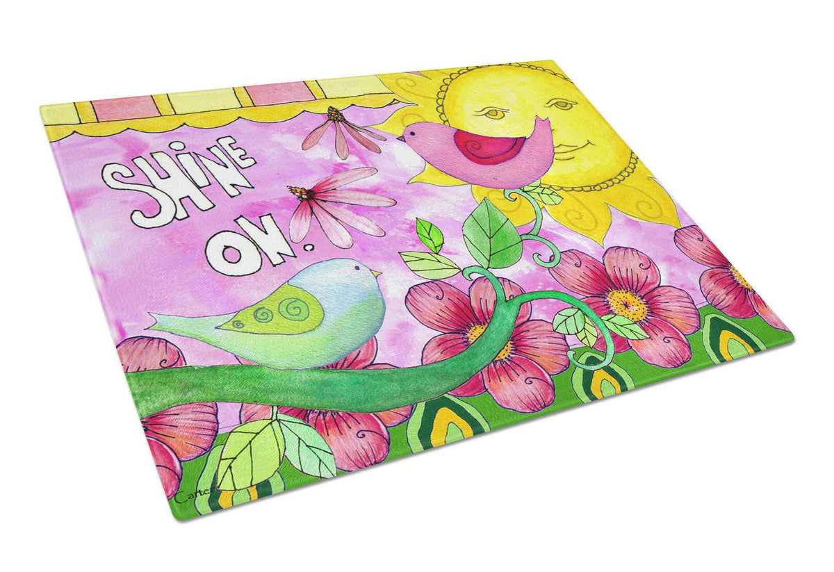 Shine on Sunshine Glass Cutting Board Large PJC1103LCB by Caroline&#39;s Treasures