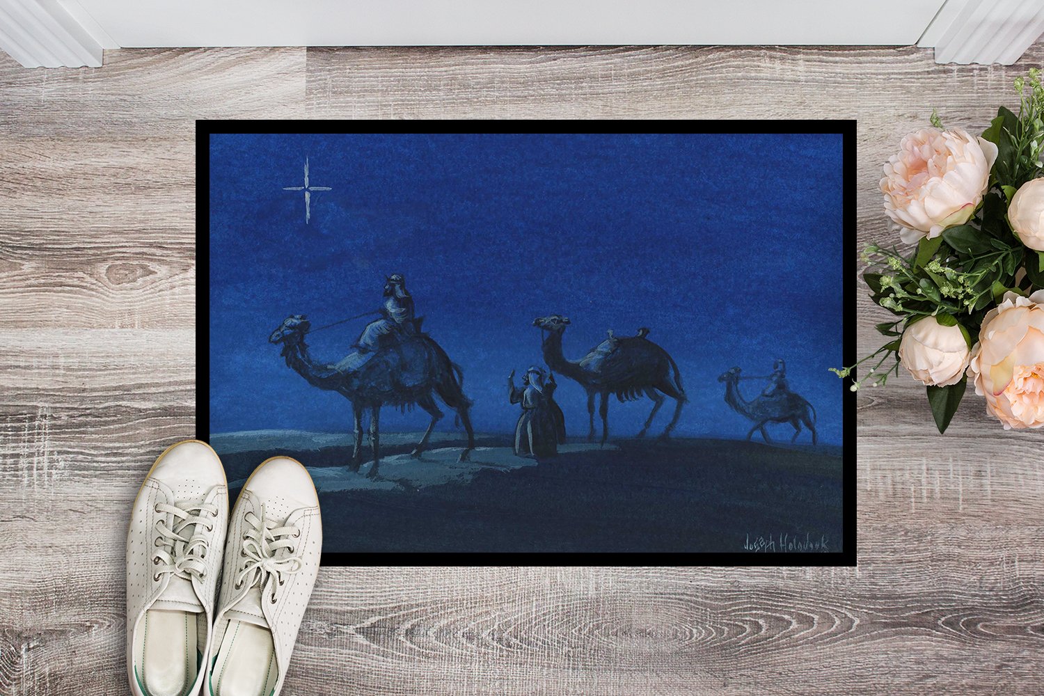 Wise Men in Blue Indoor or Outdoor Mat 24x36 PJH3001JMAT by Caroline's Treasures