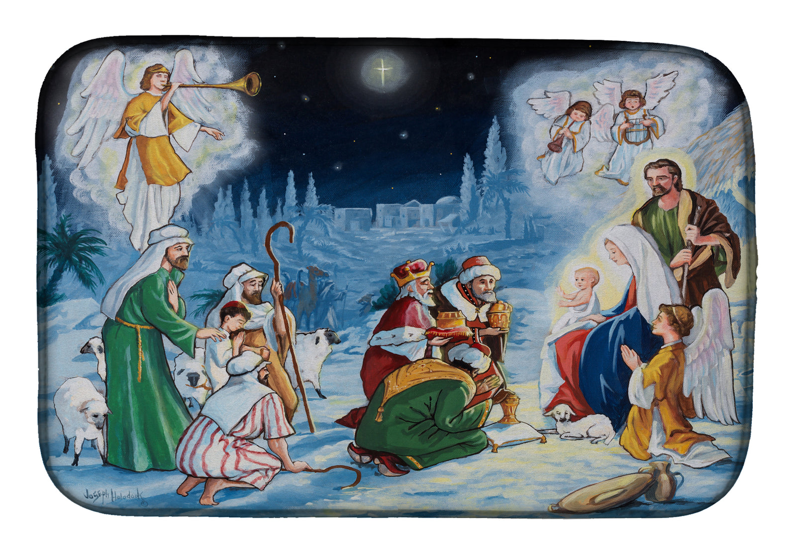 Nativity Born in Bethlehem Dish Drying Mat PJH3005DDM  the-store.com.