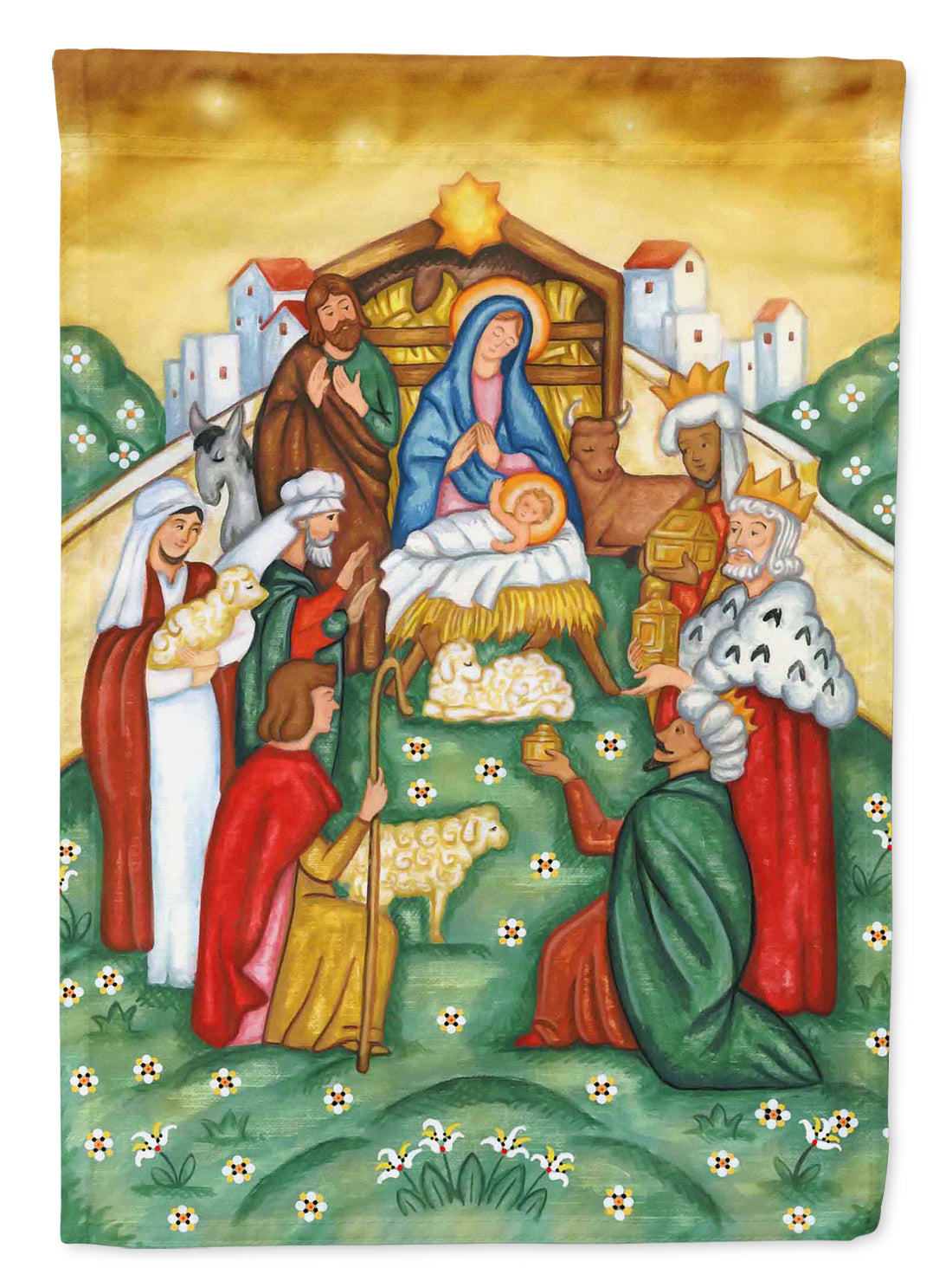 Nativity A Saviour is Born Flag Canvas House Size PJH3007CHF  the-store.com.