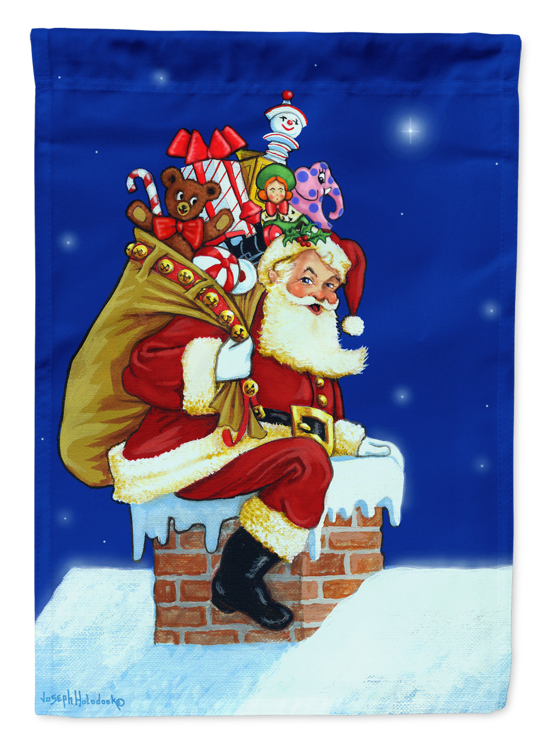 Santa Claus A Visit from Santa Flag Garden Size PJH3009GF  the-store.com.