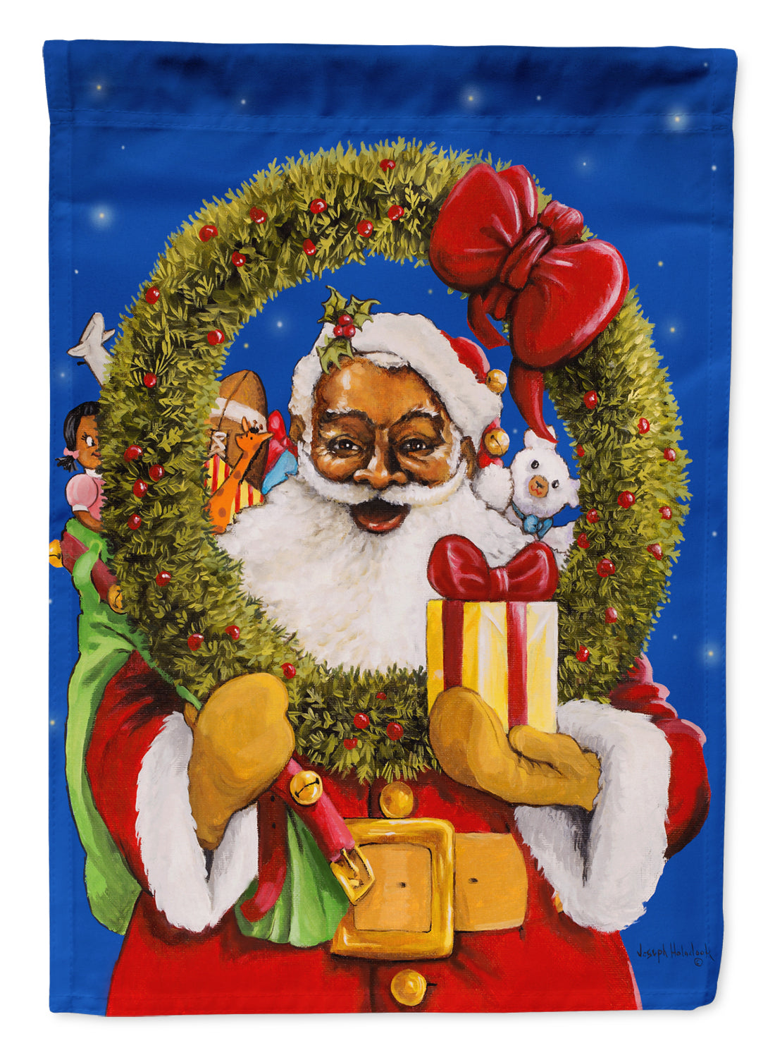 Santa Claus African Santa Flag Canvas House Size PJH3011CHF  the-store.com.