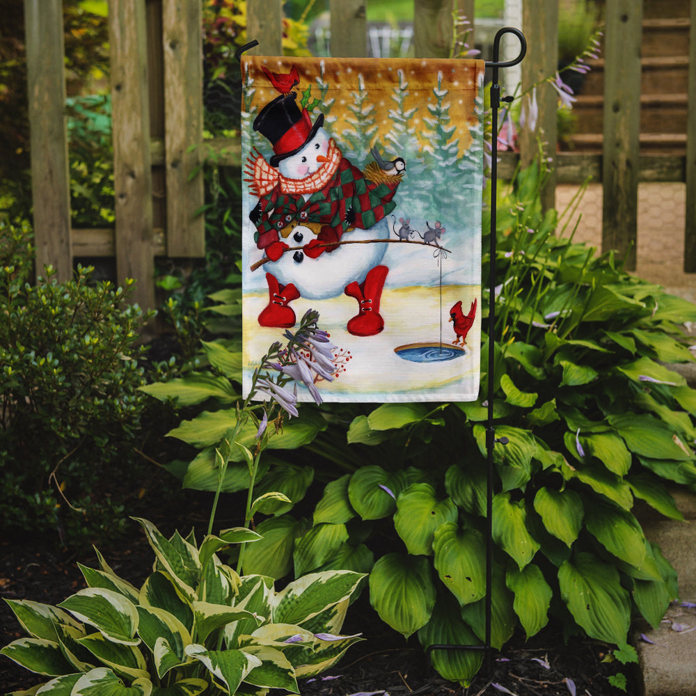 Snowman Fish'en Friends Flag Garden Size PJH3016GF  the-store.com.