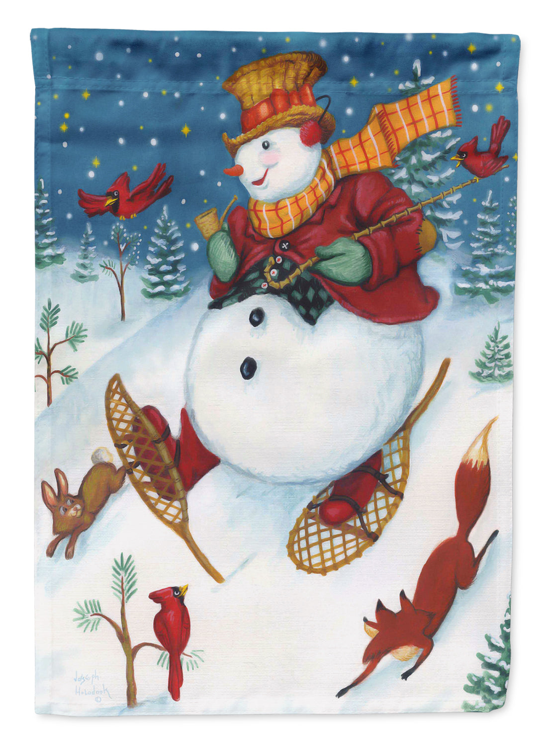 Snowman Snow Shooin Flag Canvas House Size PJH3027CHF  the-store.com.