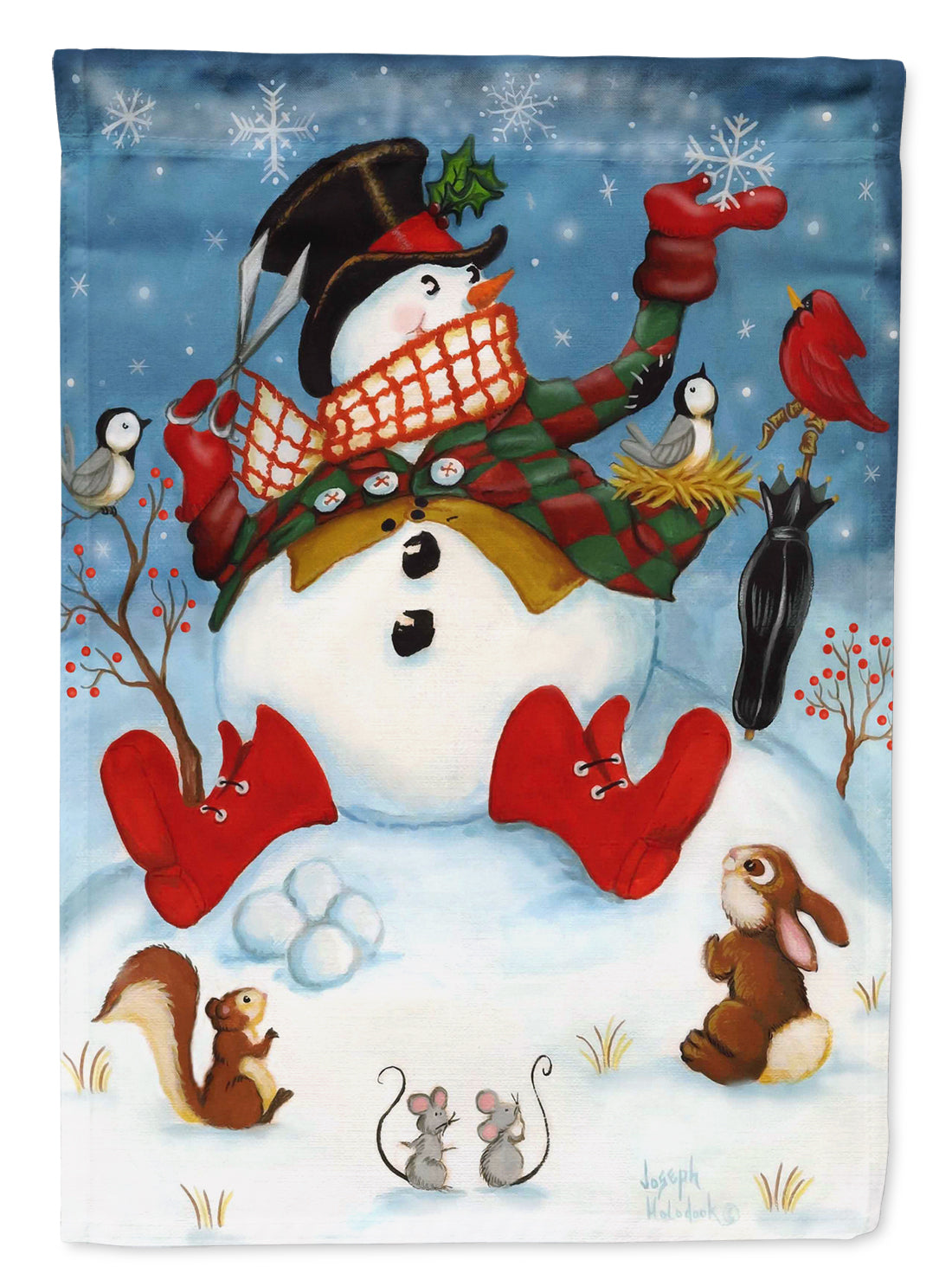 Snowman Snow Maker Flag Canvas House Size PJH3028CHF  the-store.com.