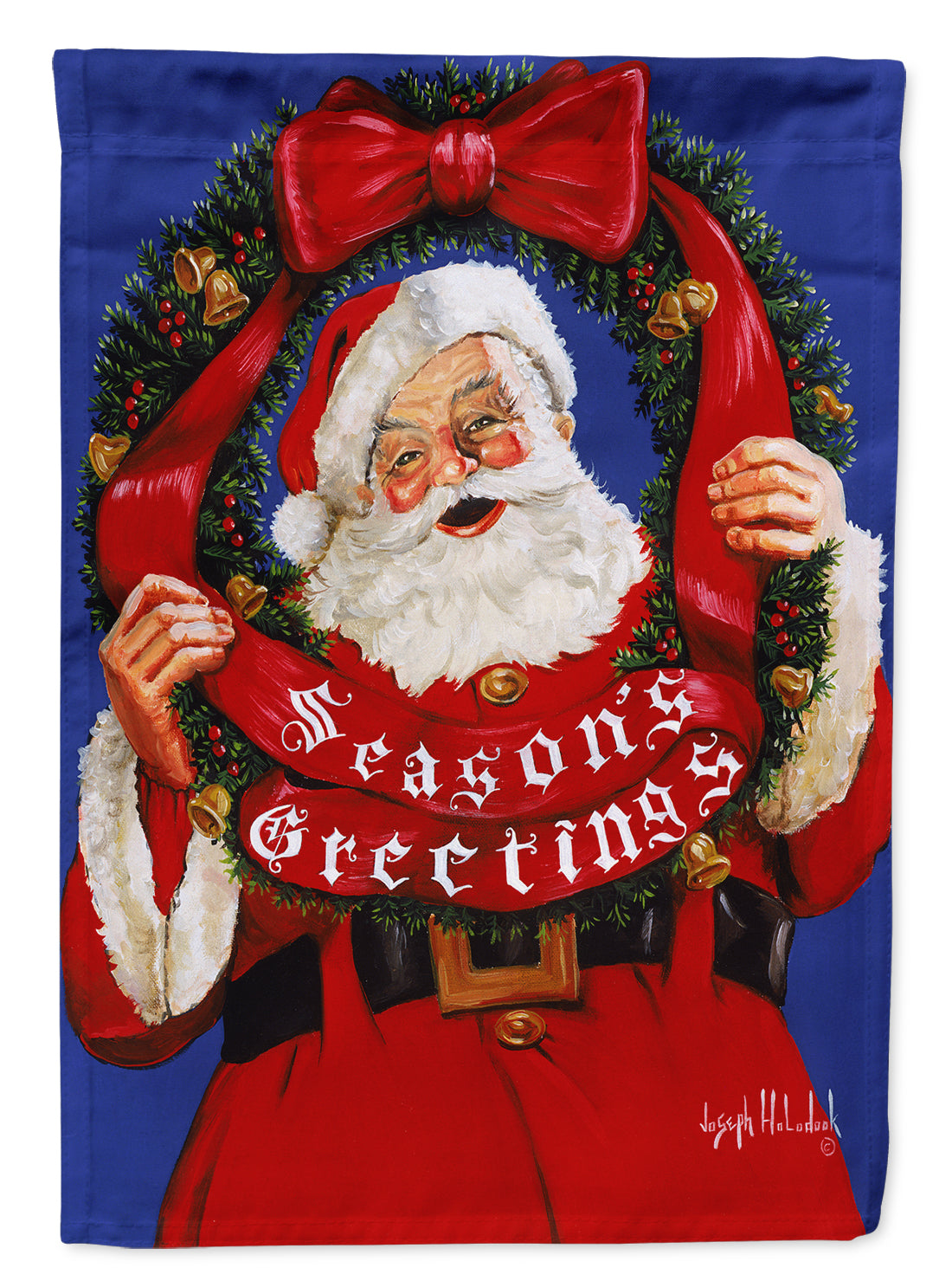 Santa Claus Season's Greetings Flag Canvas House Size PJH3031CHF  the-store.com.