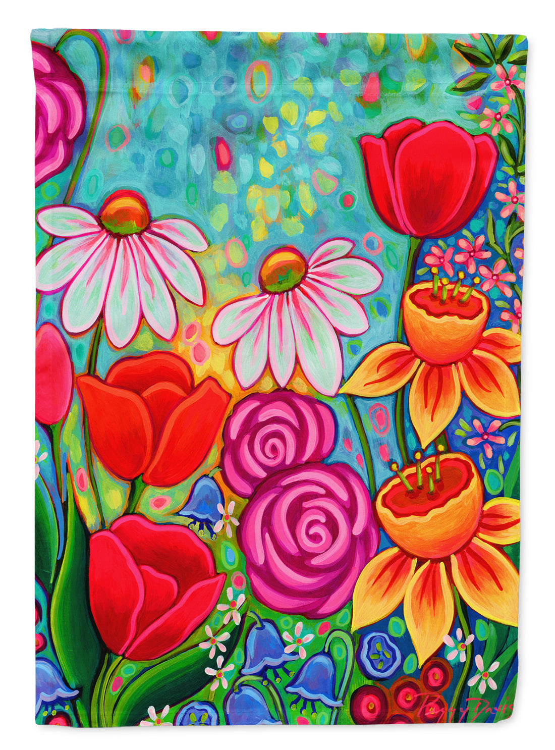 Bright Spring Flowers Flag Canvas House Size PPD3012CHF  the-store.com.