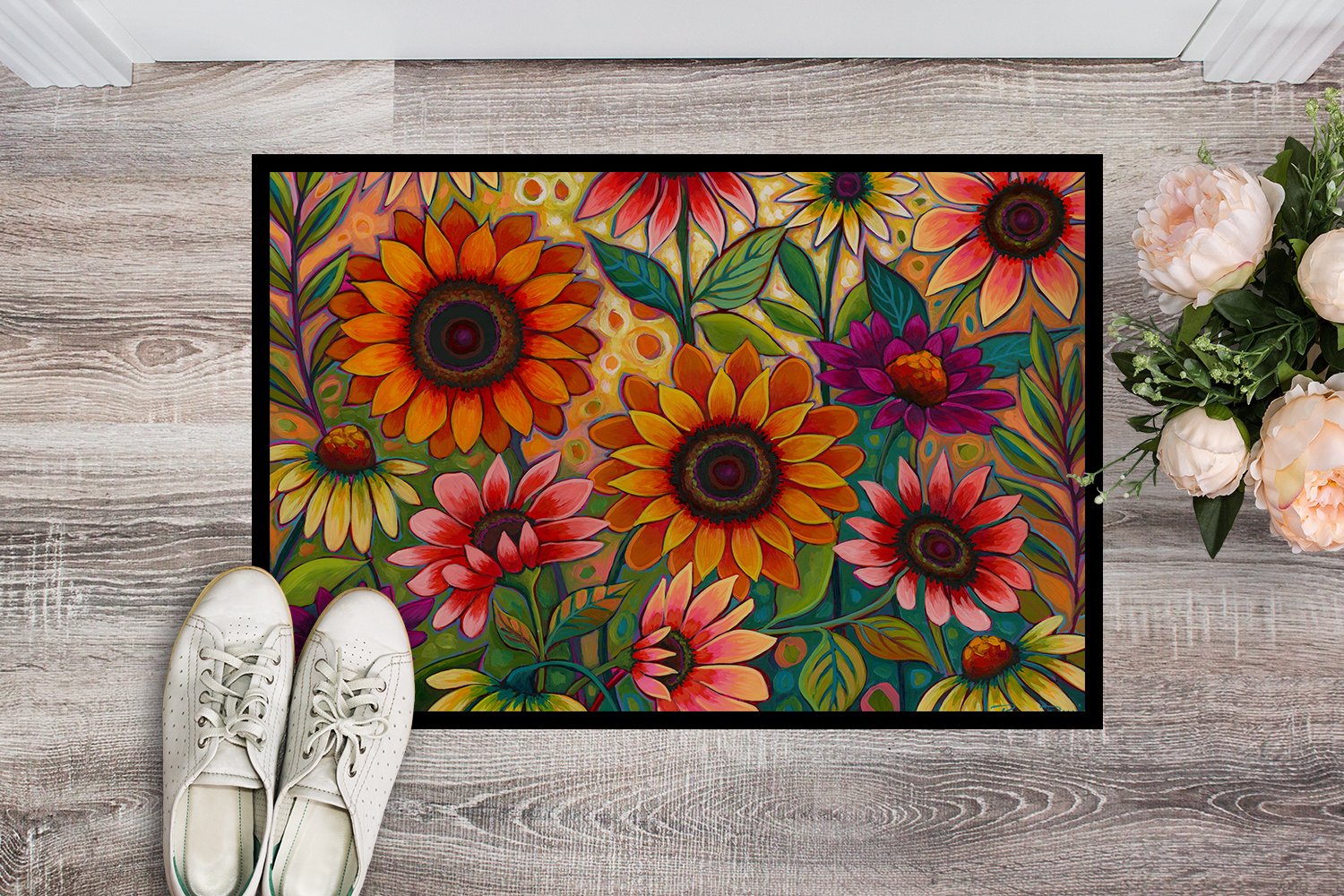 Fall Sunflower Surprise Indoor or Outdoor Mat 24x36 PPD3014JMAT by Caroline's Treasures
