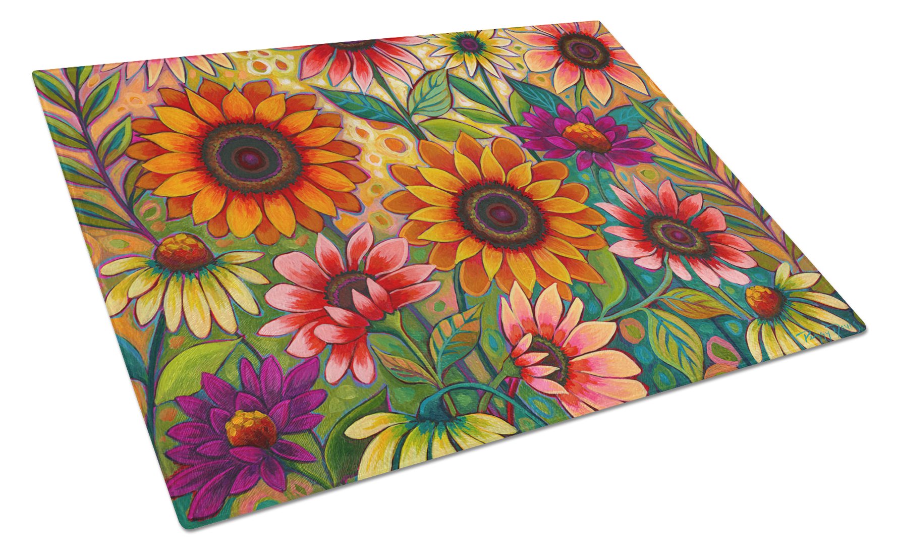 Fall Sunflower Surprise Glass Cutting Board Large PPD3014LCB by Caroline's Treasures