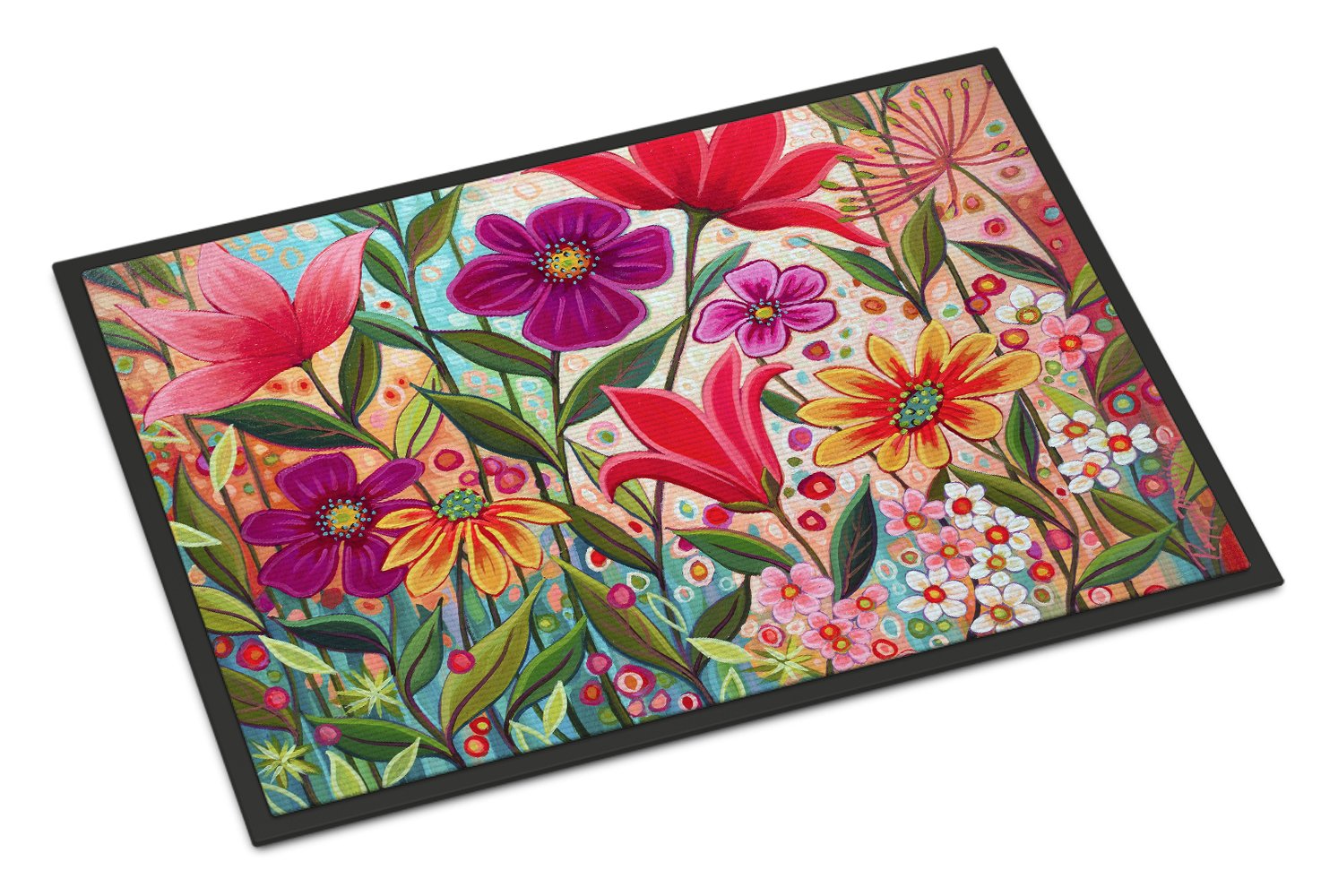 Fanciful Flowers Indoor or Outdoor Mat 24x36 PPD3015JMAT by Caroline's Treasures