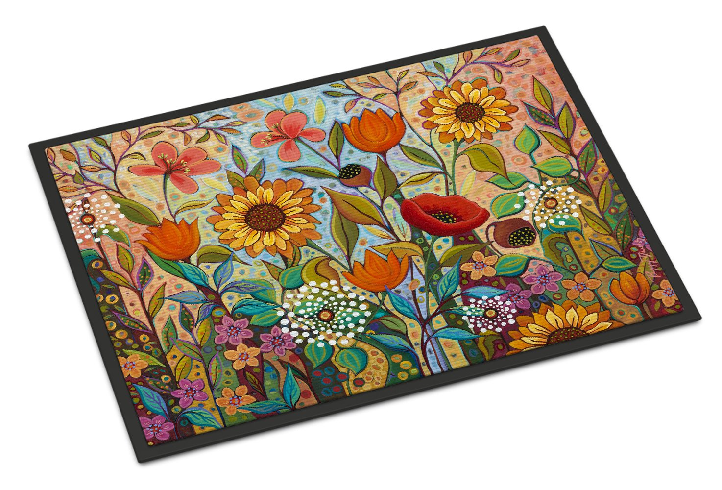 Joy in the Morning Flowers Indoor or Outdoor Mat 24x36 PPD3017JMAT by Caroline's Treasures