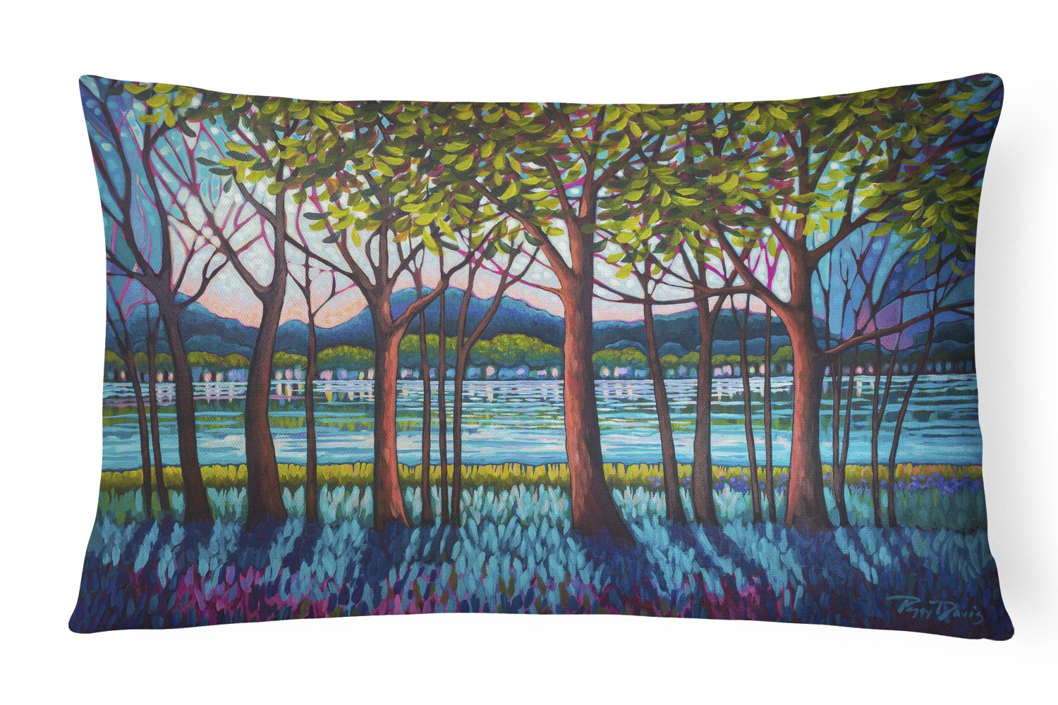 Tanzanite River Canvas Fabric Decorative Pillow PPD3022PW1216 by Caroline's Treasures