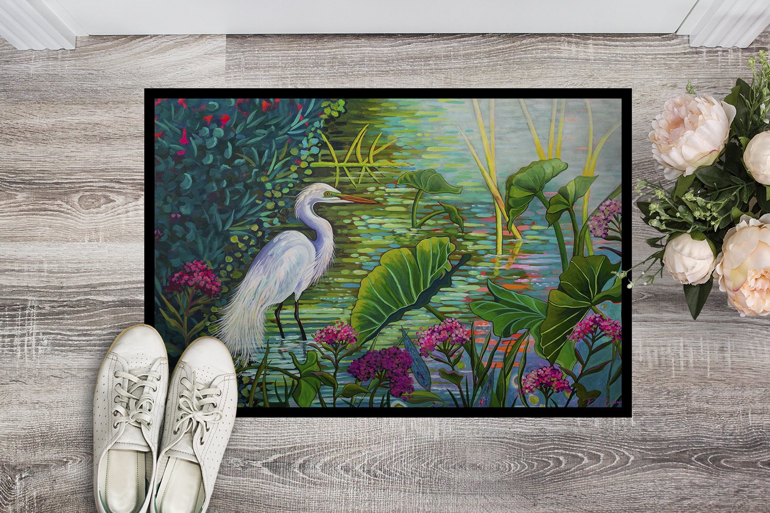 Testing the Waters Heron Indoor or Outdoor Mat 24x36 PPD3023JMAT by Caroline's Treasures