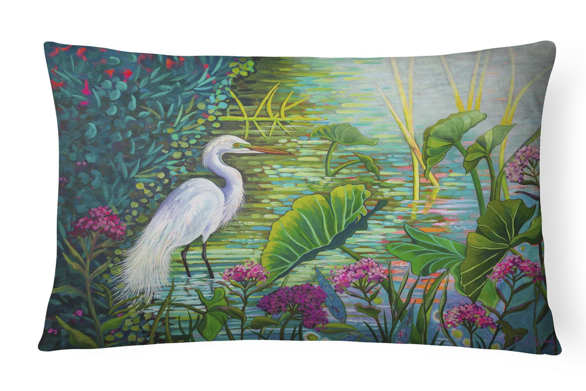 Testing the Waters Heron Canvas Fabric Decorative Pillow PPD3023PW1216 by Caroline&#39;s Treasures
