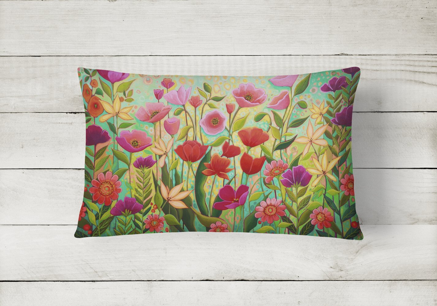 Wild Beauty Flowers Canvas Fabric Decorative Pillow PPD3024PW1216 by Caroline's Treasures