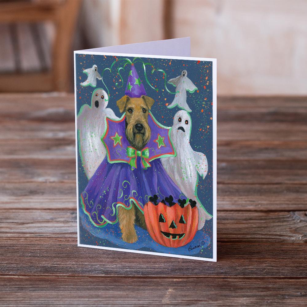 Airedale Boo Hoo Halloween Greeting Cards and Envelopes Pack of 8 - the-store.com