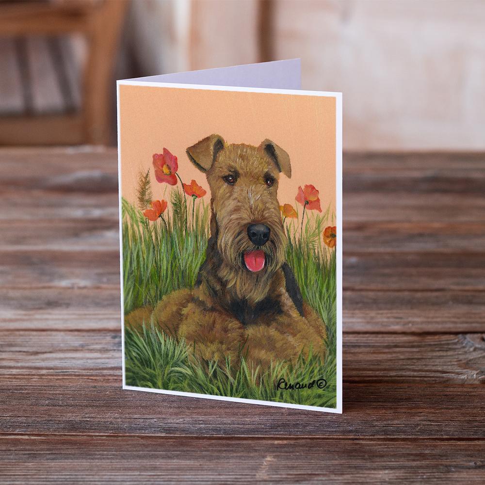 Buy this Airedale Terrier Poppies Greeting Cards and Envelopes Pack of 8