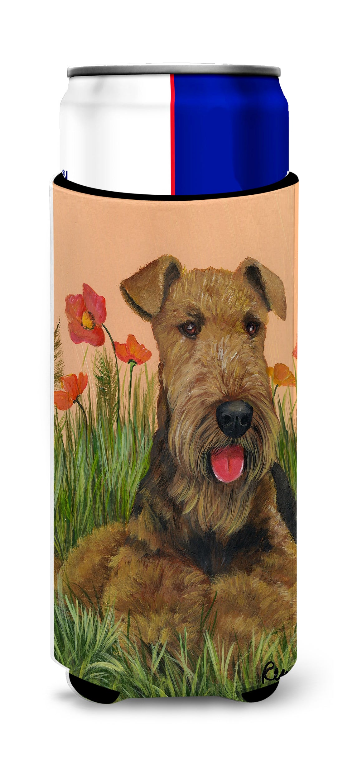 Airedale Terrier Poppies Ultra Hugger for slim cans PPP3003MUK  the-store.com.