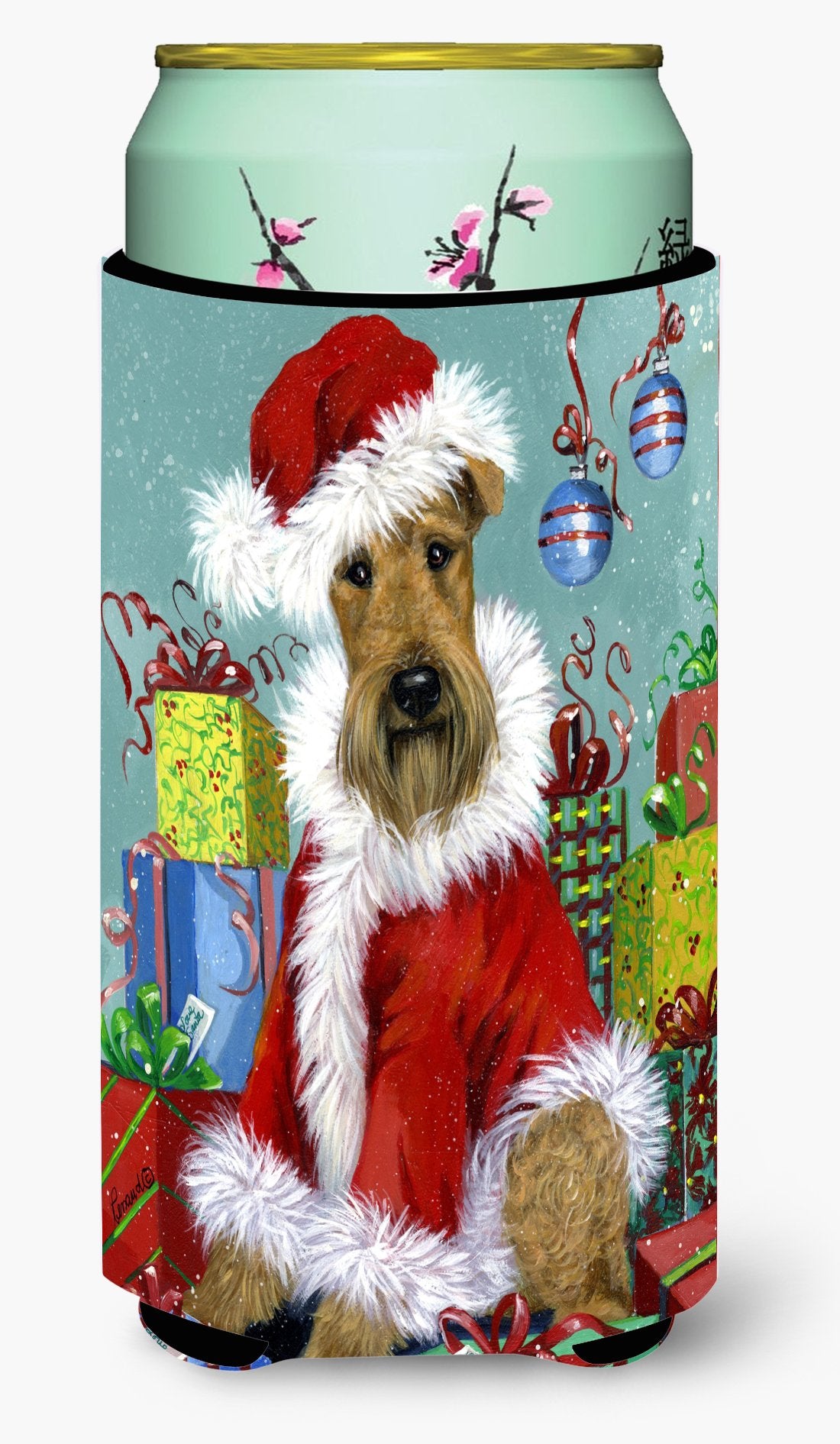 Airedale Santa Christmas Tall Boy Hugger PPP3004TBC by Caroline's Treasures