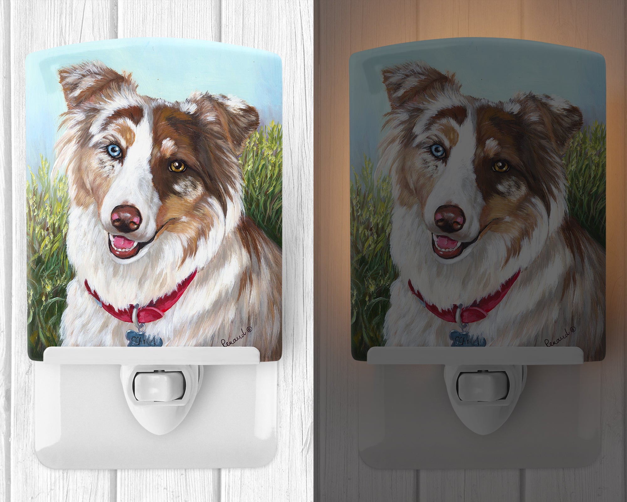 Australian Shepherd Scarlet Ceramic Night Light PPP3009CNL - the-store.com