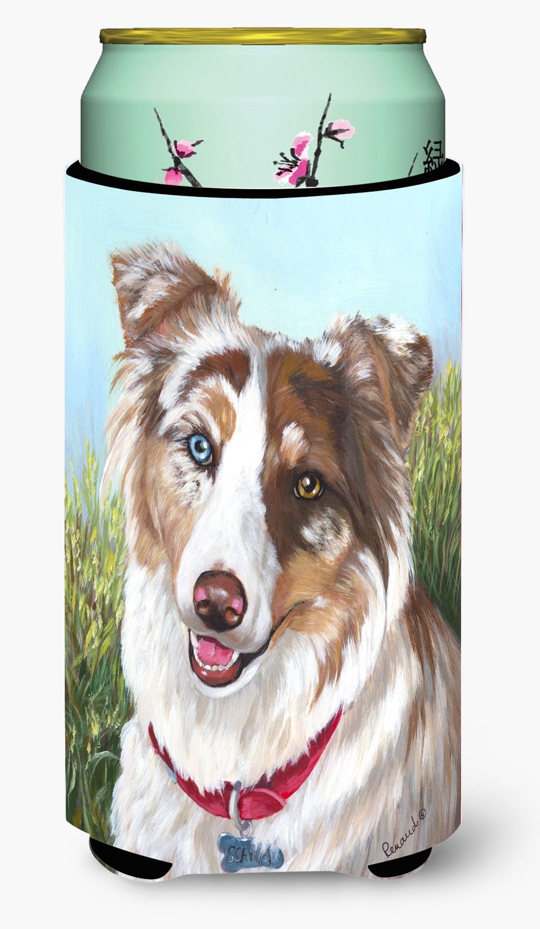 Australian Shepherd Scarlet Tall Boy Hugger PPP3009TBC by Caroline&#39;s Treasures