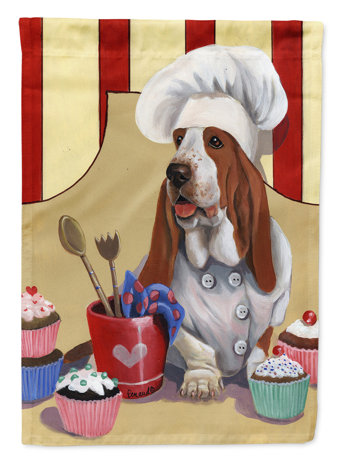 Basset Hound Cupcake Hound Flag Garden Size PPP3011GF  the-store.com.