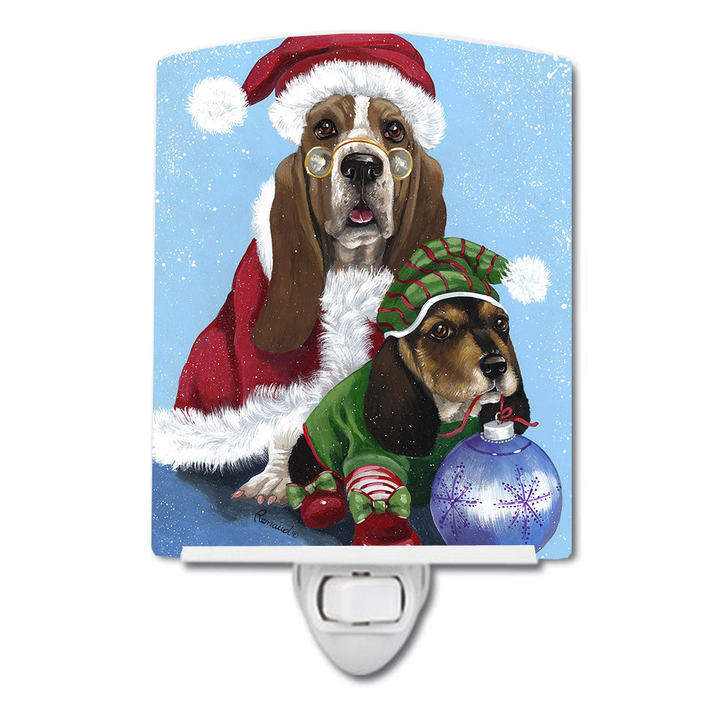 Basset Hound Santa Christmas Ceramic Night Light PPP3012CNL - the-store.com