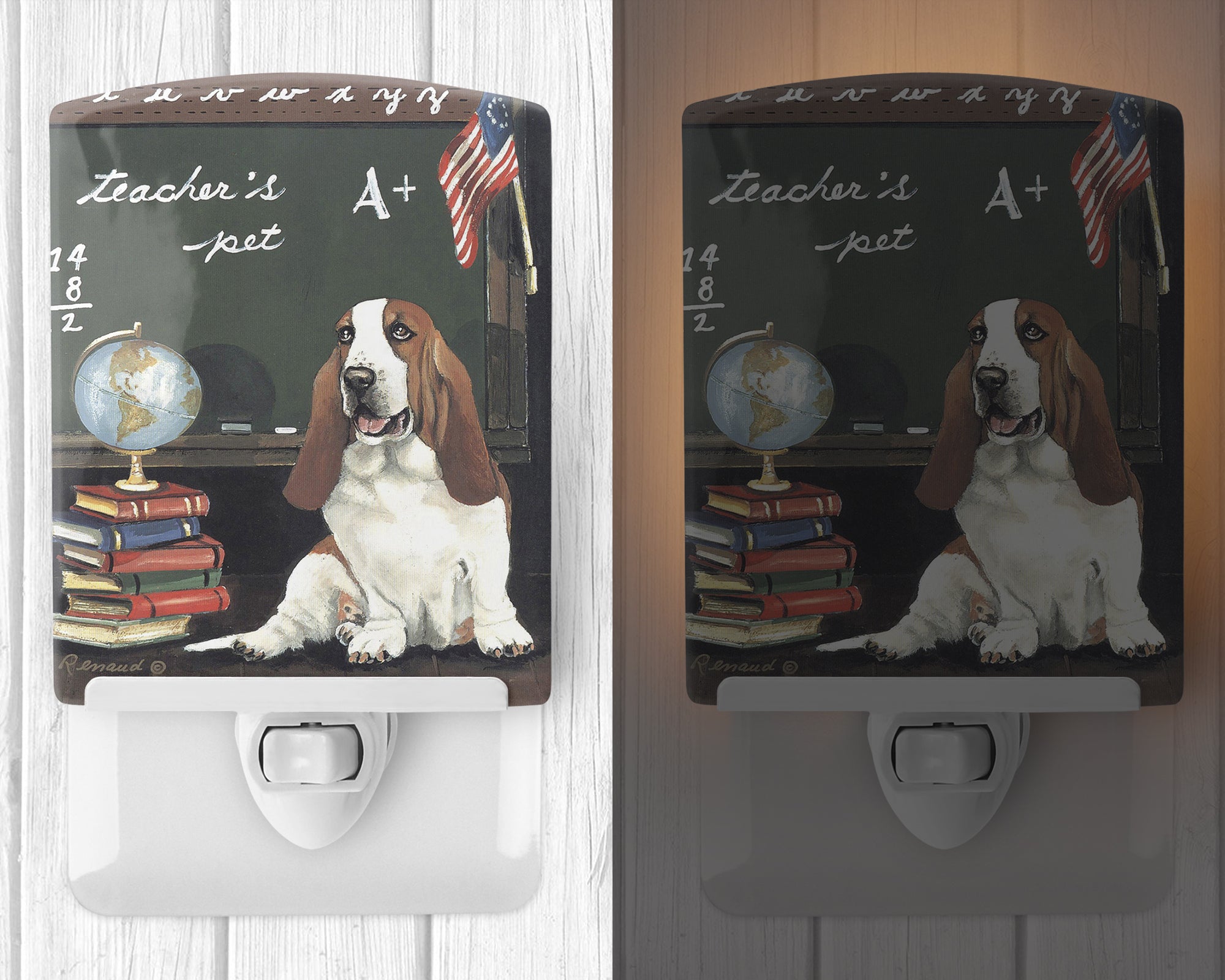 Basset Hound Teacher's Pet Ceramic Night Light PPP3013CNL - the-store.com