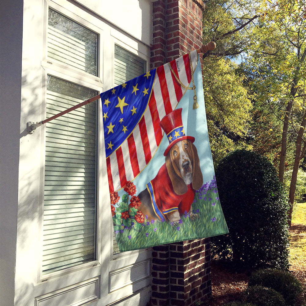 Basset Hound USA Flag Canvas House Size PPP3014CHF  the-store.com.