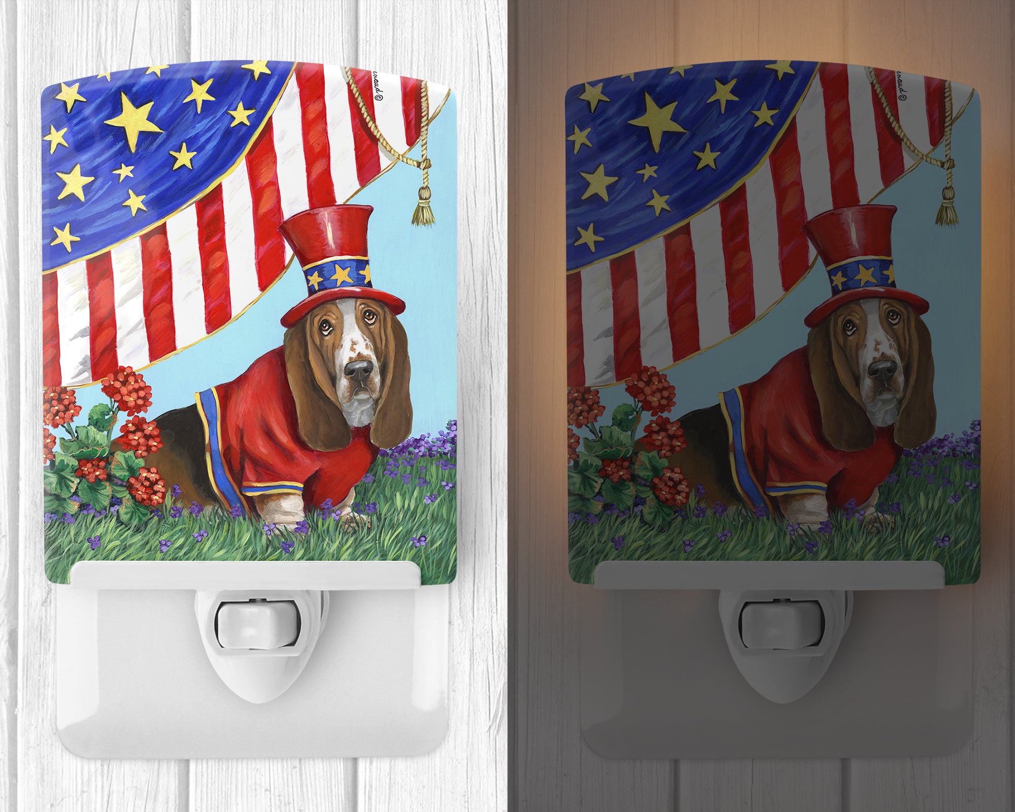 Basset Hound USA Ceramic Night Light PPP3014CNL - the-store.com