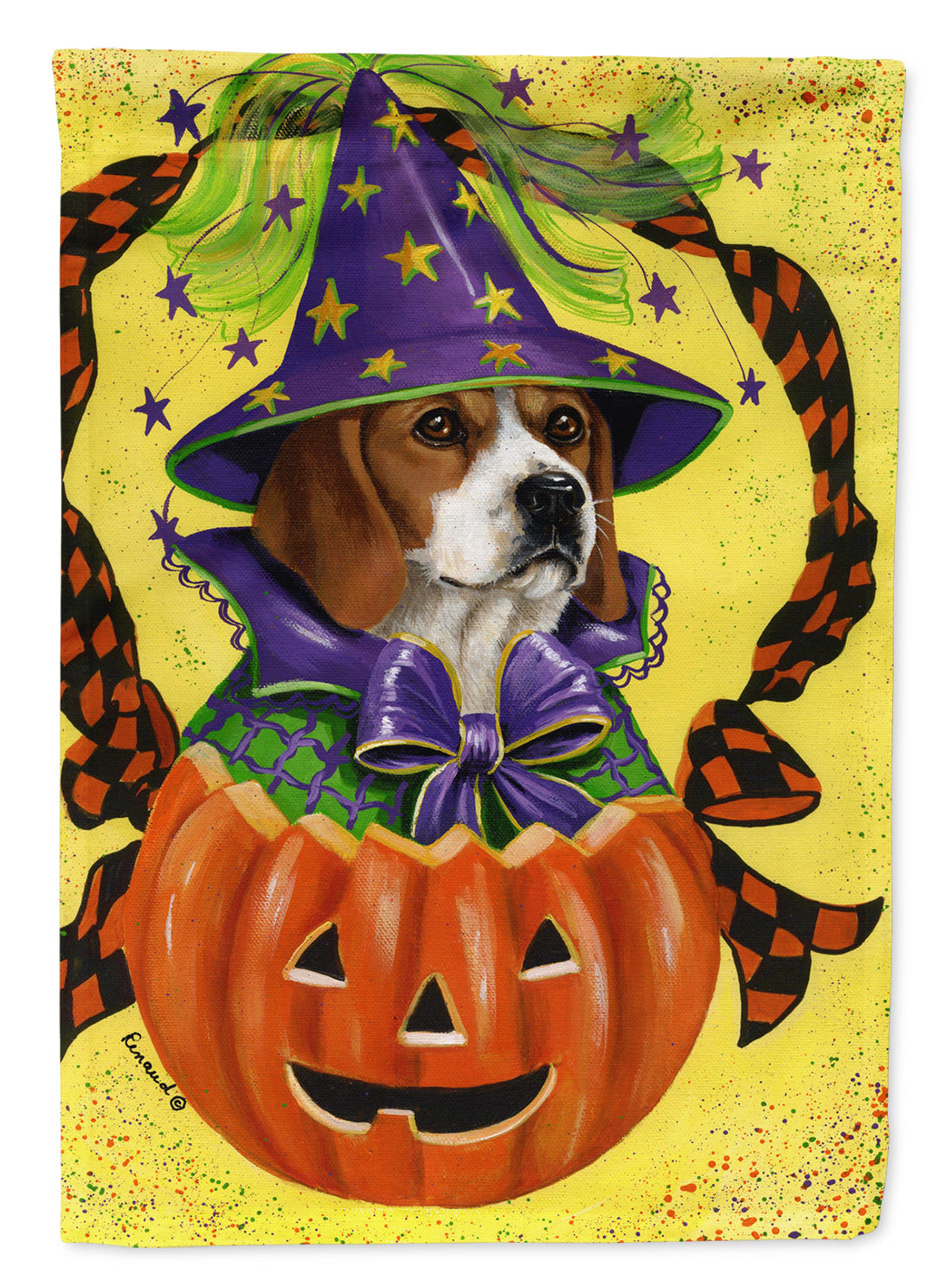 Beagle Halloweenie Flag Canvas House Size PPP3015CHF  the-store.com.