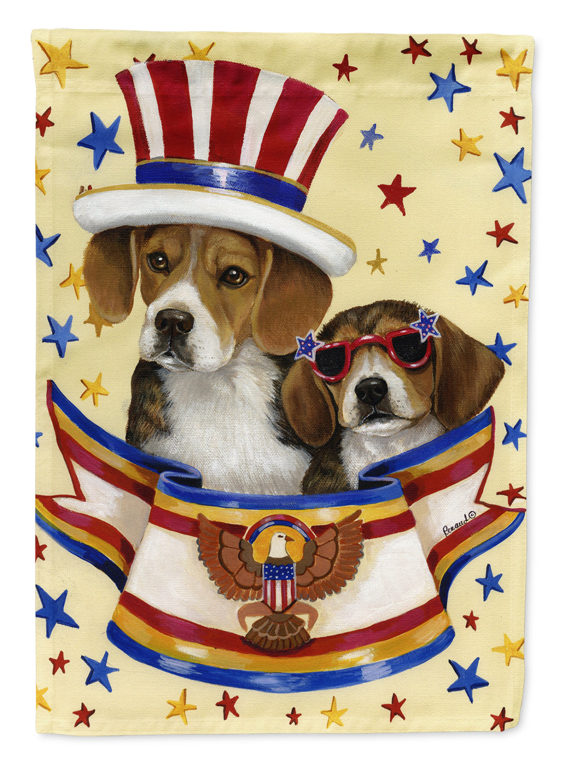 Beagle USA Flag Canvas House Size PPP3017CHF  the-store.com.